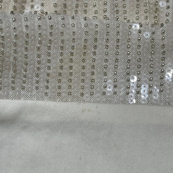 The Native One Cowl Neck Mini Dress Cream Sequin S Small Stretch - Picture 10 of 10